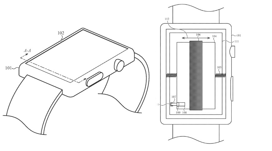 苹果 Apple Watch 新专利曝光：可通过电池震动来提供触觉反馈,第1张